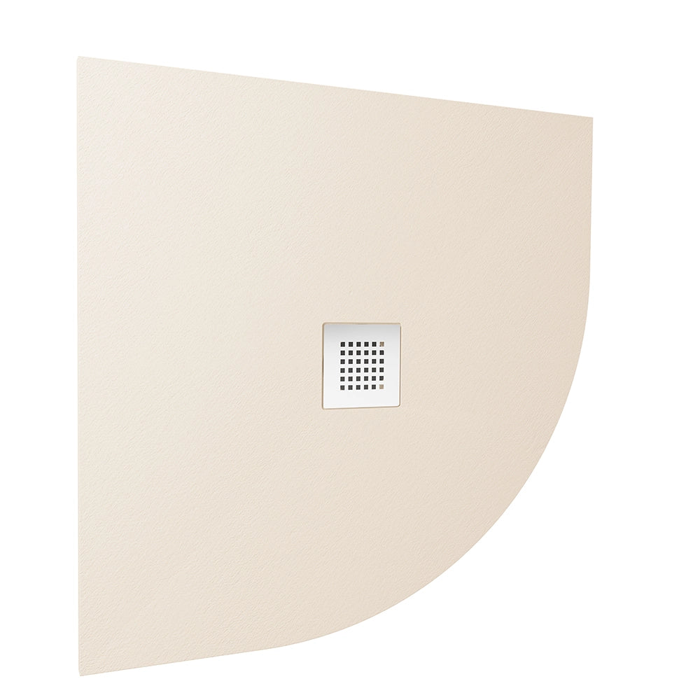 Piatto doccia semicircolare 80x80cm in marmoresina avorio effetto pietra | Kos