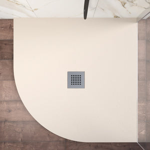Piatto doccia semicircolare 80x80cm in marmoresina avorio effetto pietra | Kos