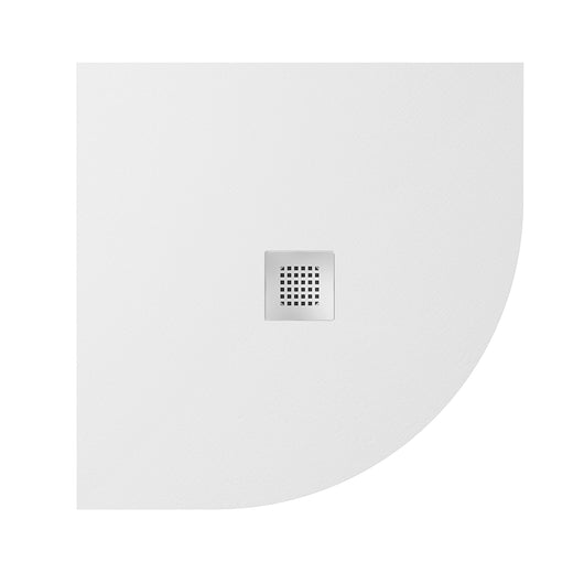 Piatto doccia semicircolare 80x80cm in marmoresina bianco effetto pietra | Kos