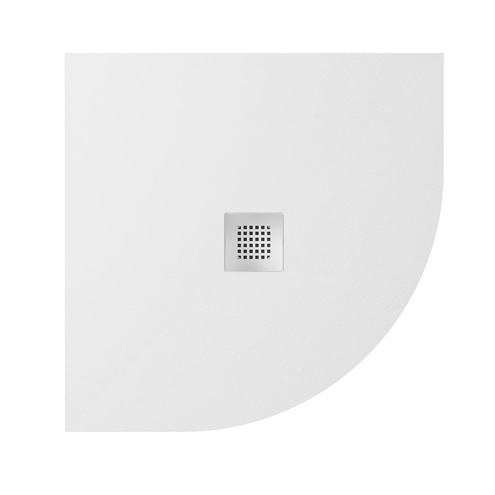 Piatto doccia semicircolare 80x80cm in marmoresina bianco effetto pietra | Kos