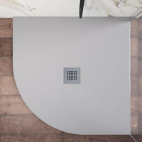 Piatto doccia semicircolare 80x80cm in marmoresina grigio effetto pietra | Kos