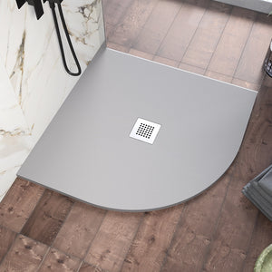 Piatto doccia semicircolare 80x80cm in marmoresina grigio effetto pietra | Kos