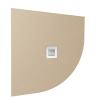 Piatto doccia semicircolare 80x80cm in marmoresina marrone effetto pietra | Kos