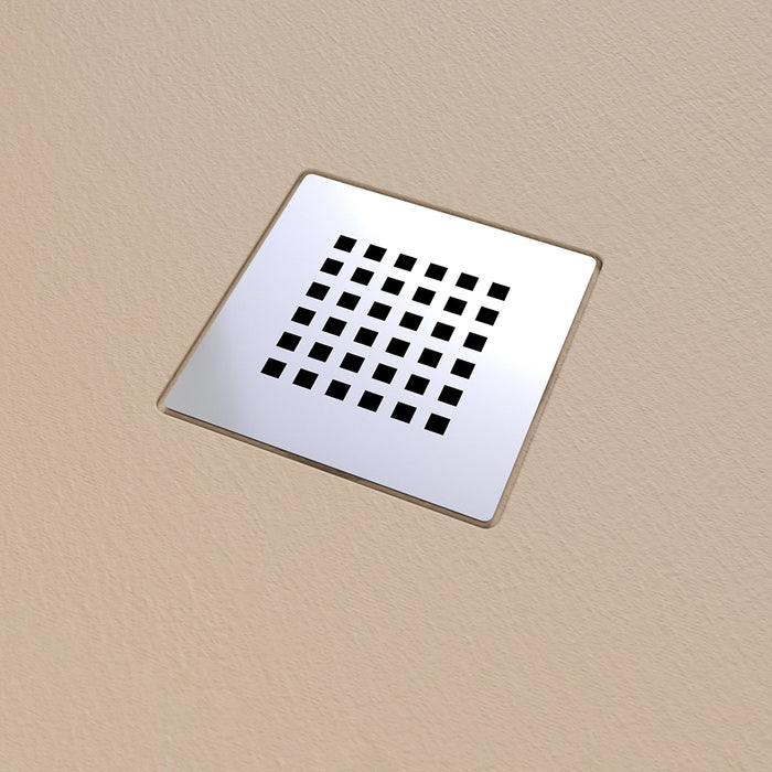 Piatto doccia semicircolare 80x80cm in marmoresina marrone effetto pietra | Kos