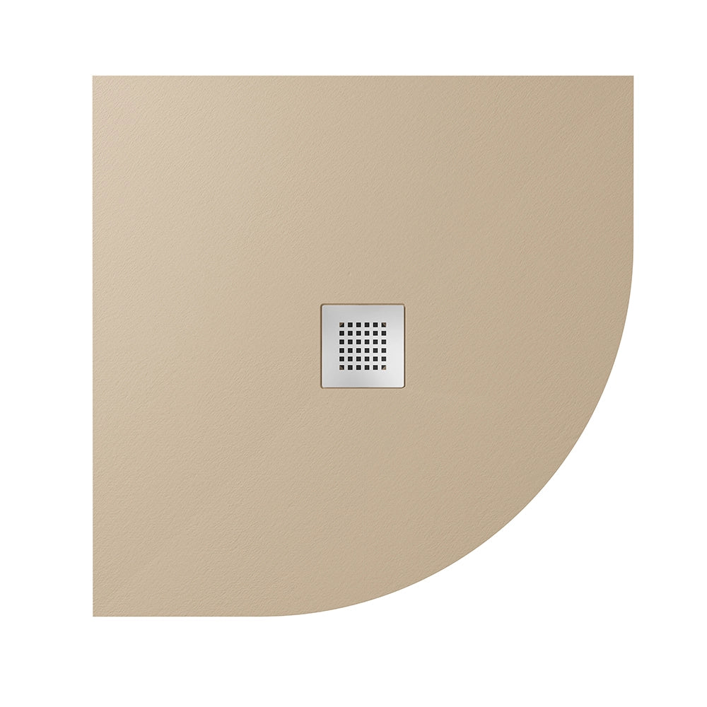 Piatto doccia semicircolare 80x80cm in marmoresina marrone effetto pietra | Kos