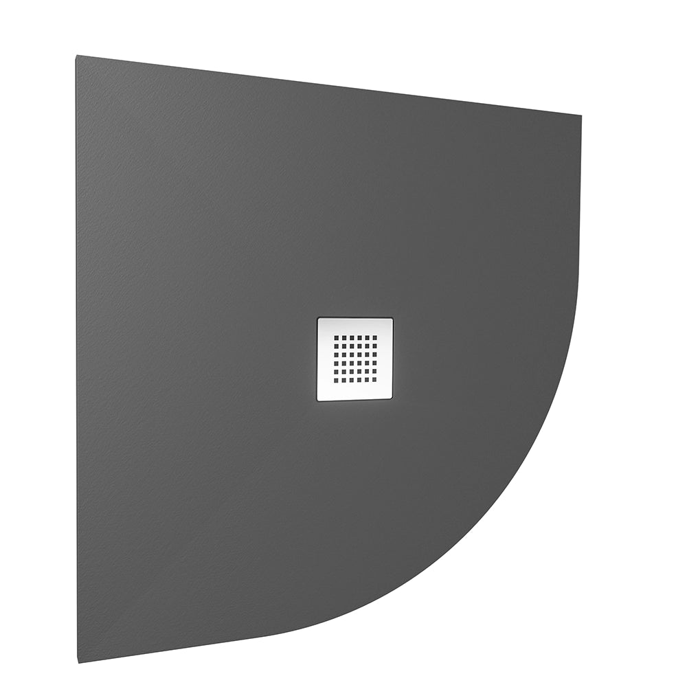 Piatto doccia semicircolare 80x80cm in marmoresina nero effetto pietra | Kos