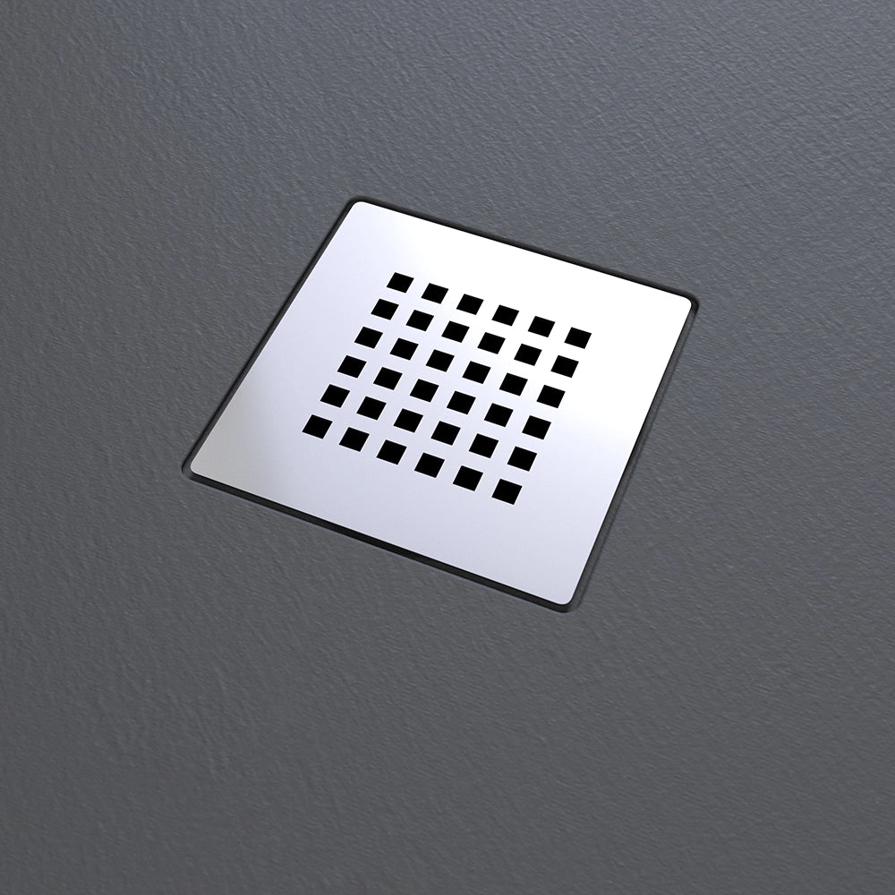 Piatto doccia semicircolare 80x80cm in marmoresina nero effetto pietra | Kos