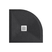 Piatto doccia semicircolare 80x80cm effetto pietra nero antracite in marmoresina e gel coat | Messapia