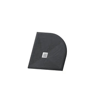 Piatto doccia semicircolare 80x80cm effetto pietra nero antracite in marmoresina e gel coat | Messapia