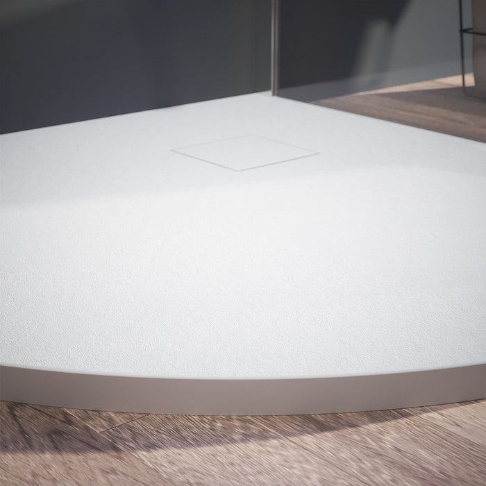 Piatto doccia 90x90 cm semicircolare colore bianco effetto pietra | Samos