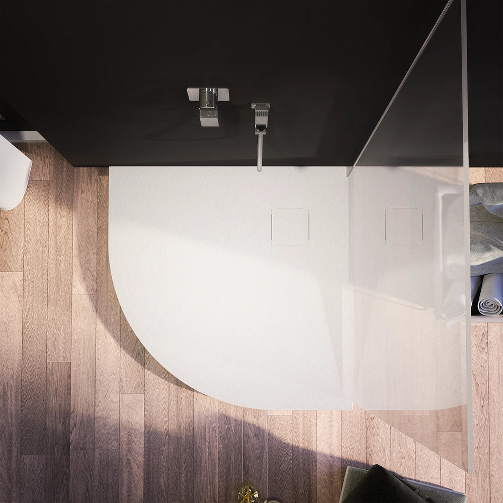 Piatto doccia 90x90 cm semicircolare colore bianco effetto pietra | Samos