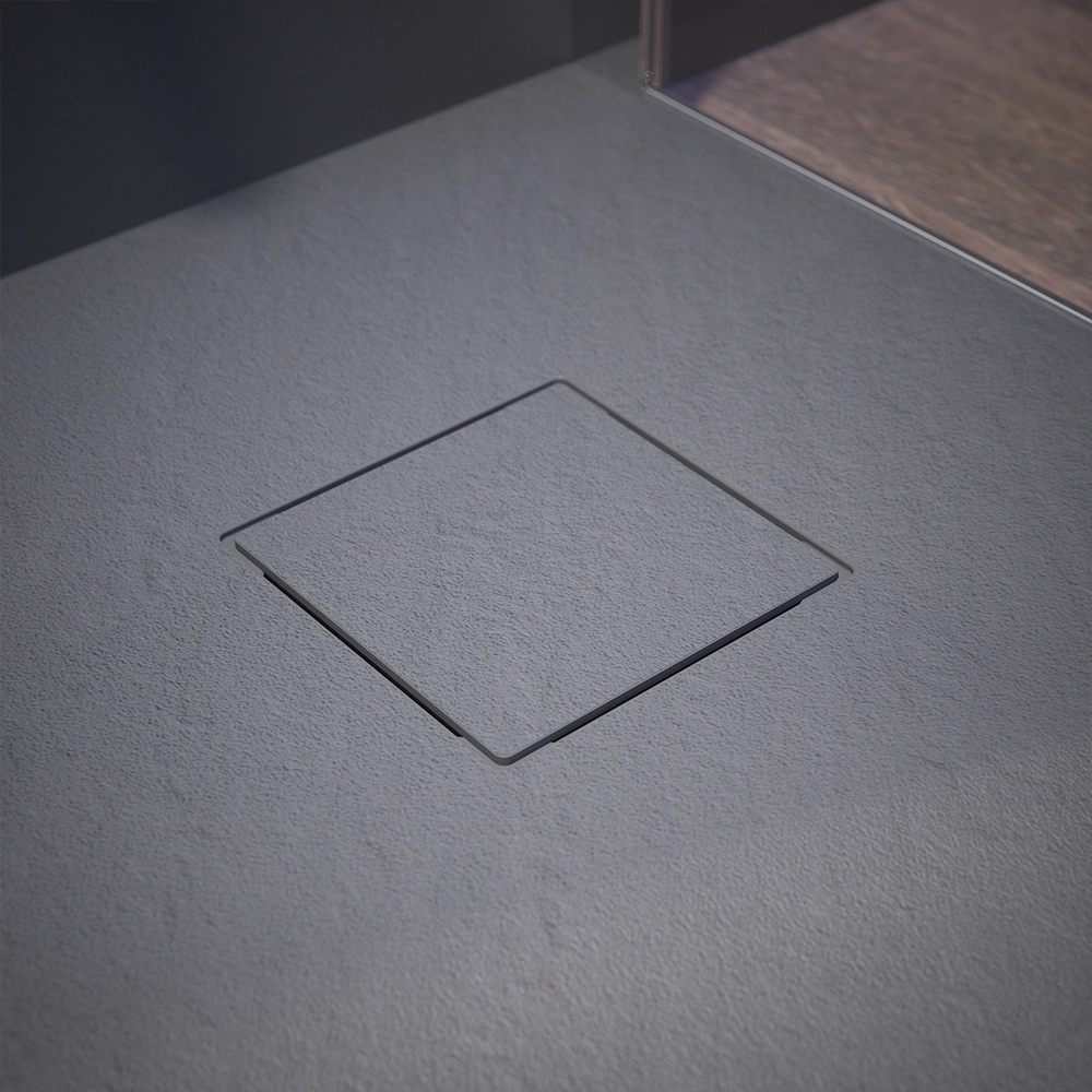 Piatto doccia 80x80 cm semicircolare colore grigio effetto pietra | Samos