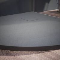 Piatto doccia 90x90 cm semicircolare colore grigio effetto pietra | Samos