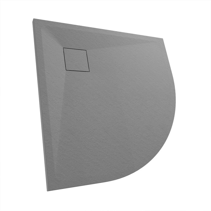 Piatto doccia 80x80 cm semicircolare colore grigio effetto pietra | Samos