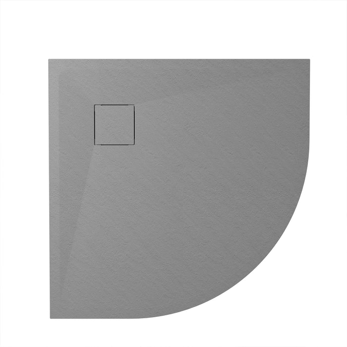 Piatto doccia 90x90 cm semicircolare colore grigio effetto pietra | Samos