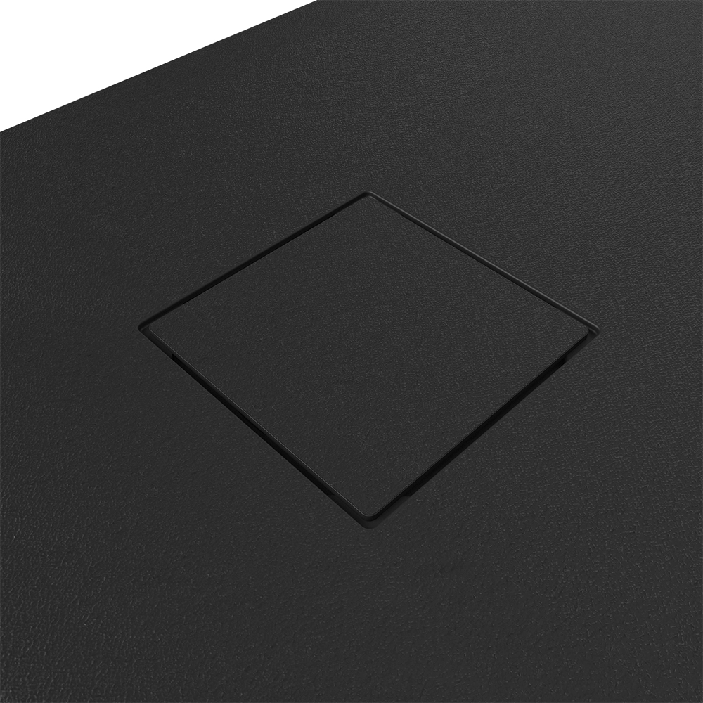 Piatto doccia 80x80 cm semicircolare colore nero effetto pietra | Samos