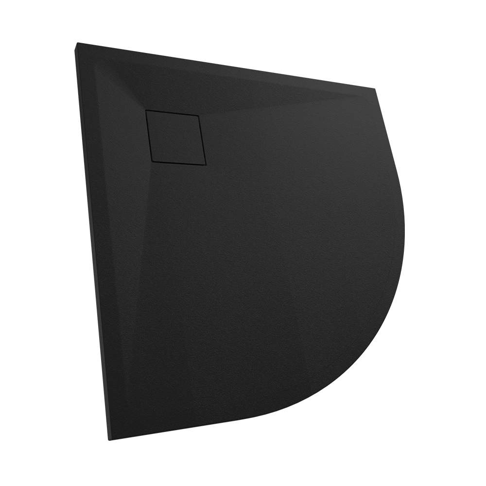 Piatto doccia 80x80 cm semicircolare colore nero effetto pietra | Samos
