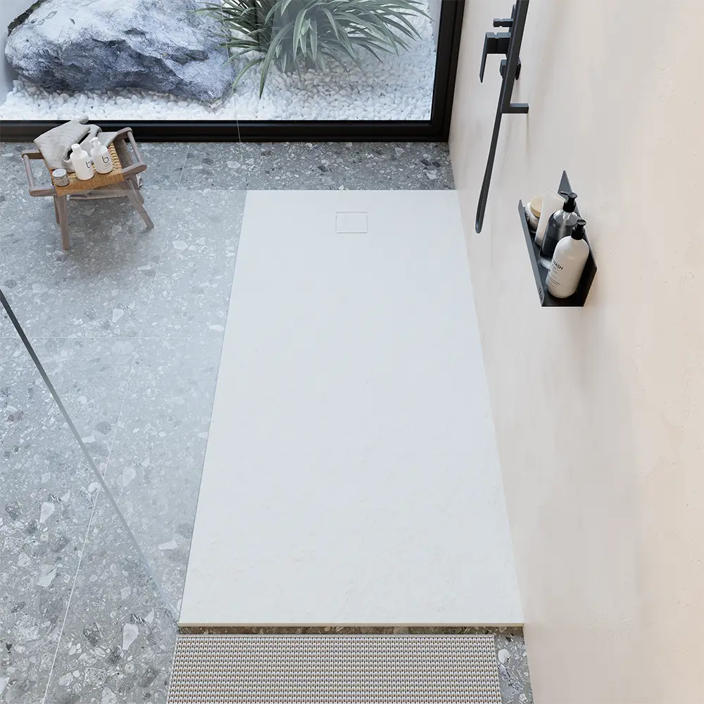 Piatto doccia 90x160 cm colore bianco effetto pietra | Samos