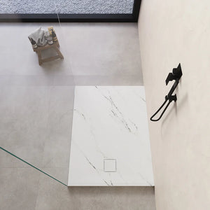 Piatto doccia 70x100 cm colore marmo calacatta bianco effetto pietra | Samos