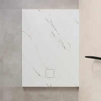 Piatto doccia 70x100 cm colore marmo calacatta bianco effetto pietra | Samos