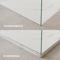 Piatto doccia 70x140 cm colore marmo calacatta bianco effetto pietra | Samos