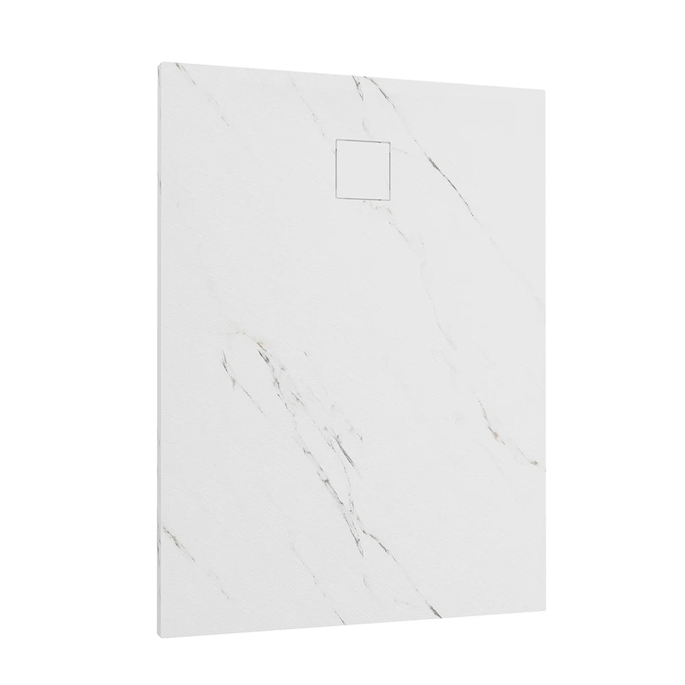 Piatto doccia 80x140 cm colore marmo calacatta bianco effetto pietra | Samos