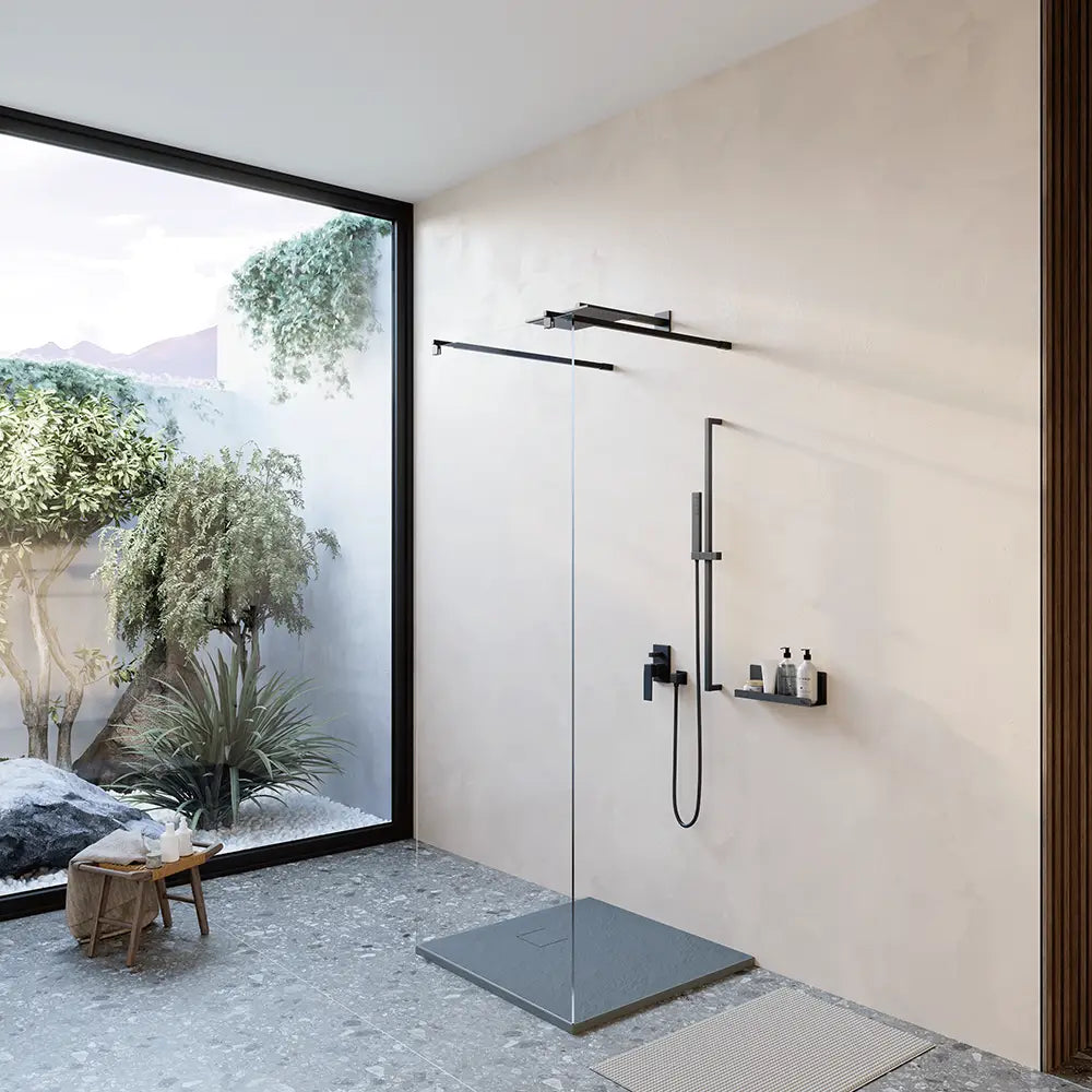 Piatto doccia 90x90 cm colore grigio effetto pietra | Samos