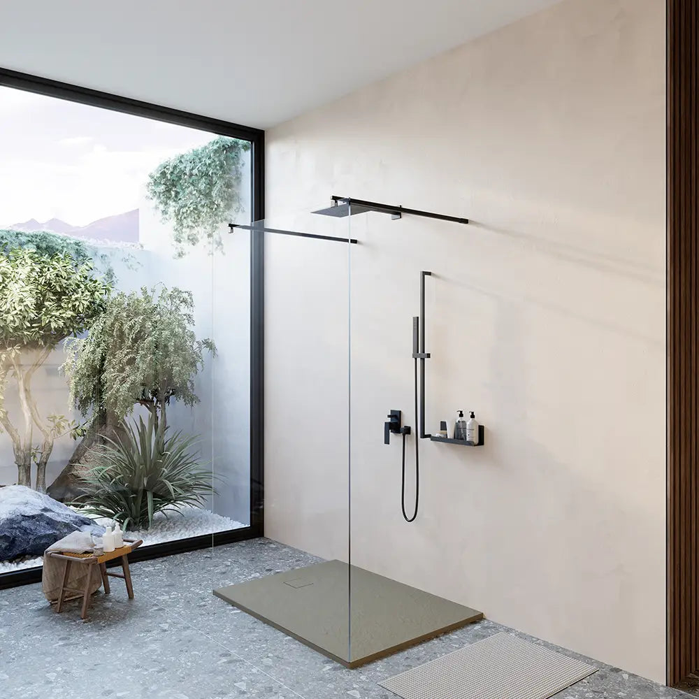 Piatto doccia 80x90 cm colore marrone effetto pietra | Samos