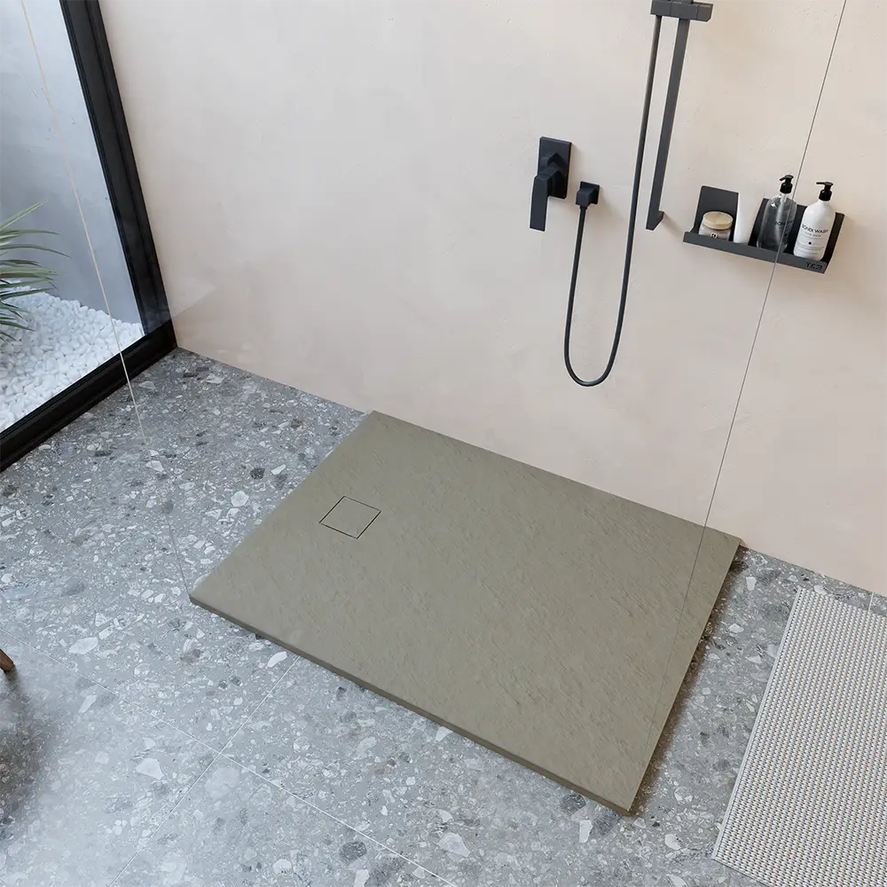 Piatto doccia 70x140 cm colore marrone effetto pietra | Samos