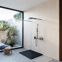 Piatto doccia 90x120 cm colore nero effetto pietra | Samos