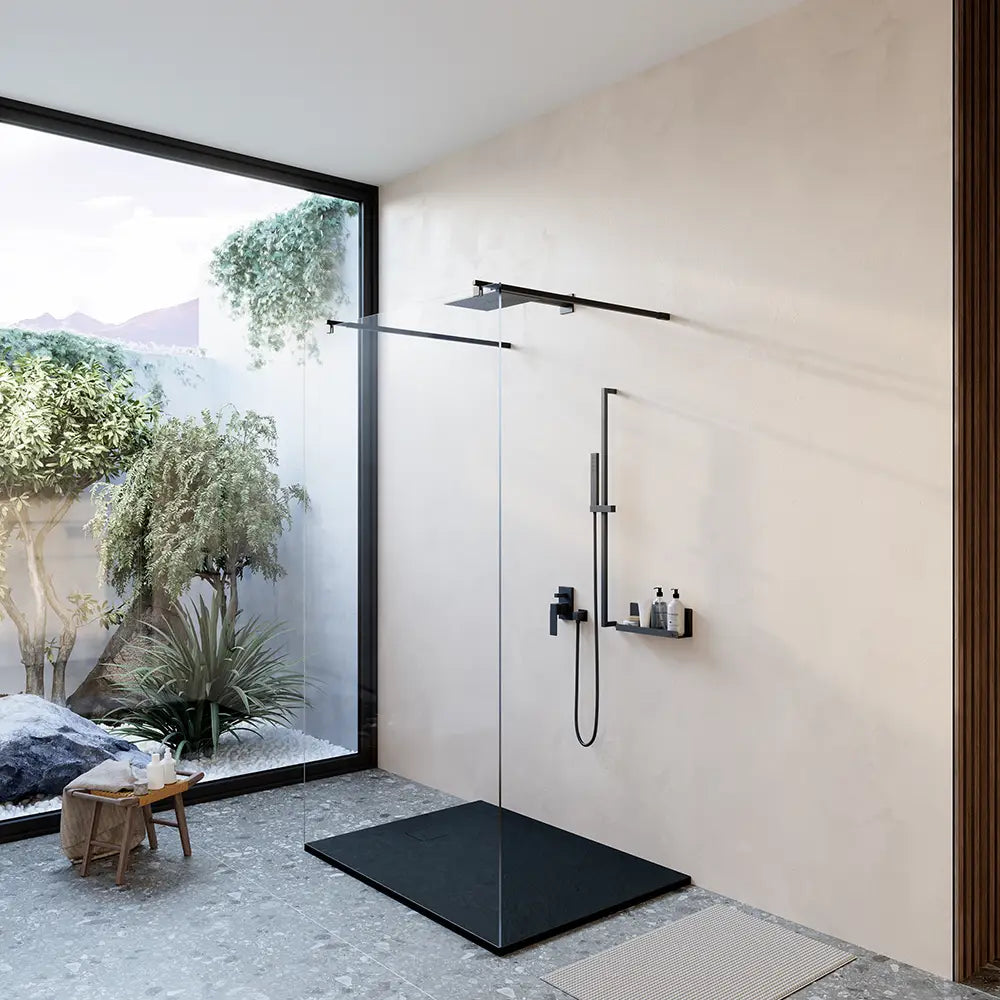 Piatto doccia 70x140 cm colore nero effetto pietra | Samos