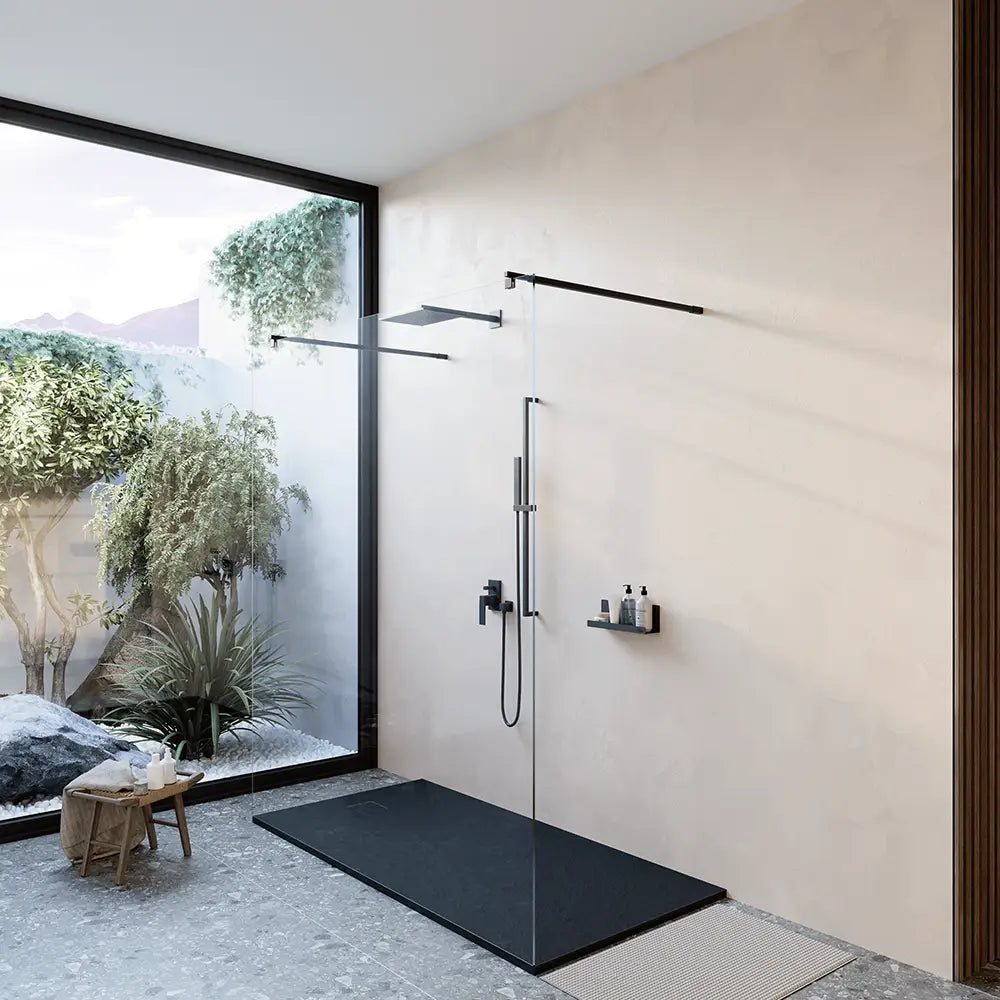 Piatto doccia 90x160 cm colore nero effetto pietra | Samos