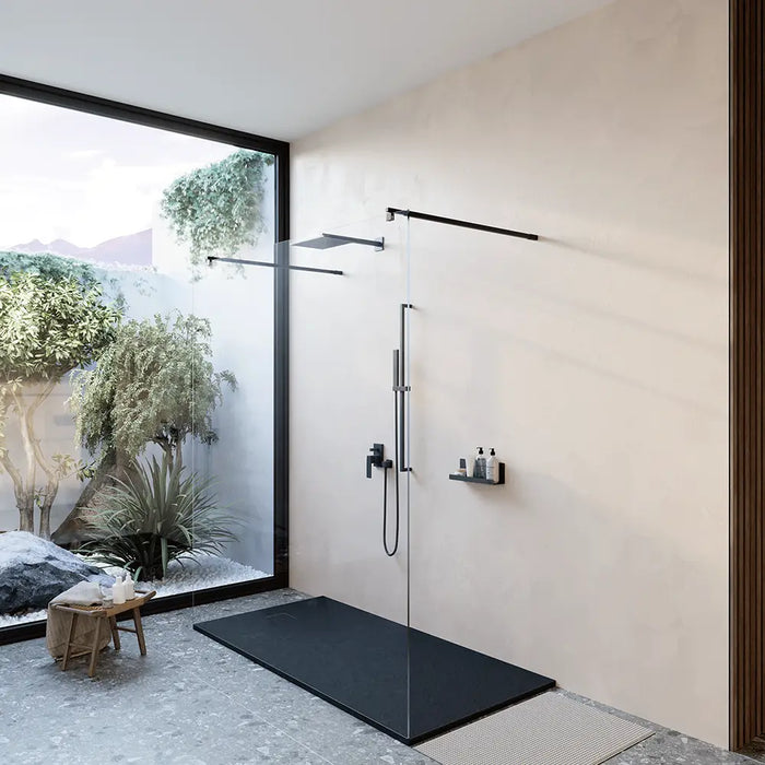 Piatto doccia 90x160 cm colore nero effetto pietra | Samos