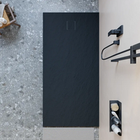 Piatto doccia 90x160 cm colore nero effetto pietra | Samos