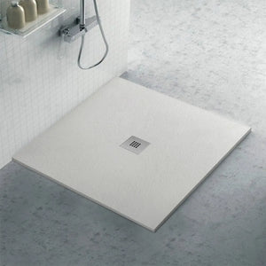 Piatto doccia su misura 80x80 Karen in resina ghiaccio effetto pietra