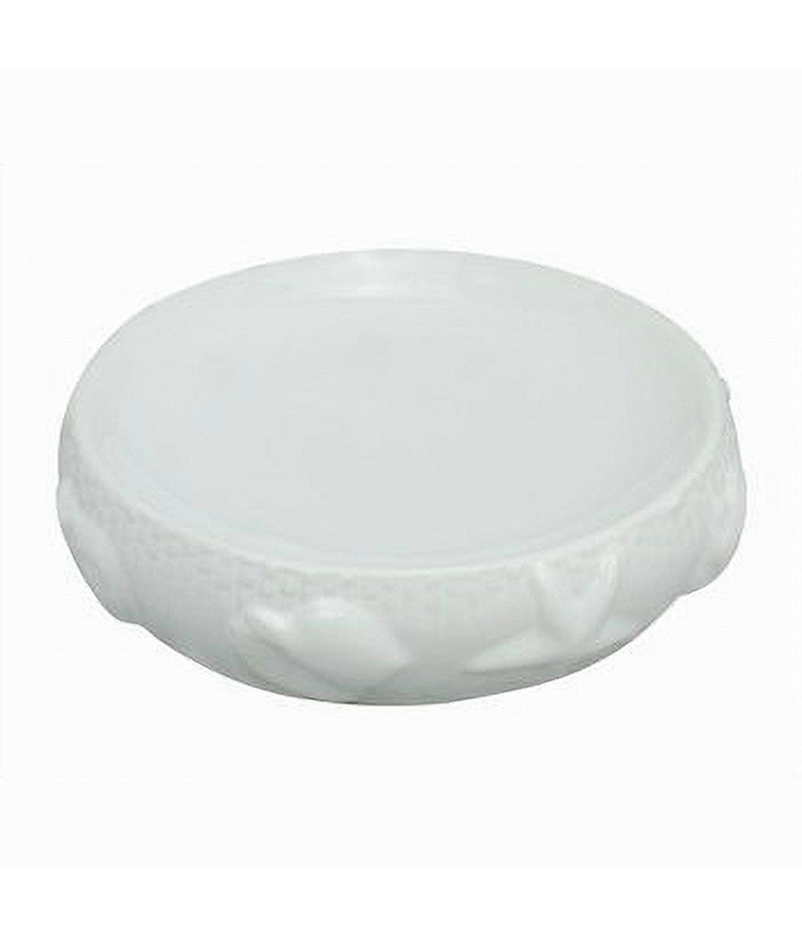 Piatto Piattino Porta Sapone Arredo Per Bagno Bianca Decorata Stile Marino 79283         