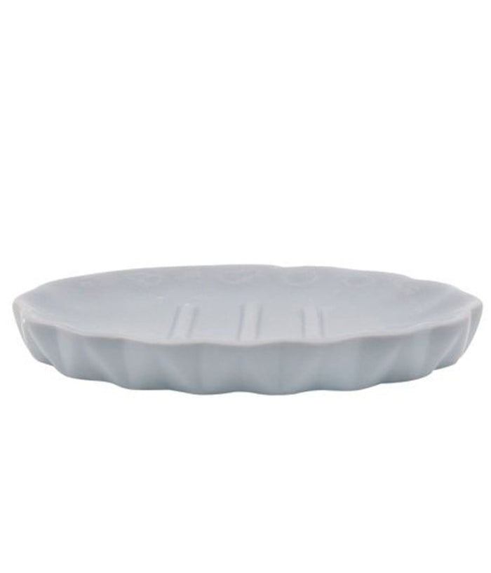 Piatto Piattino Porta Sapone Saponetta Accessori Arredo Bagno Grigio Decorata 79952         