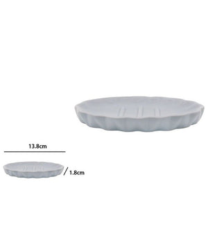 Piatto Piattino Porta Sapone Saponetta Accessori Arredo Bagno Grigio Decorata 79952         