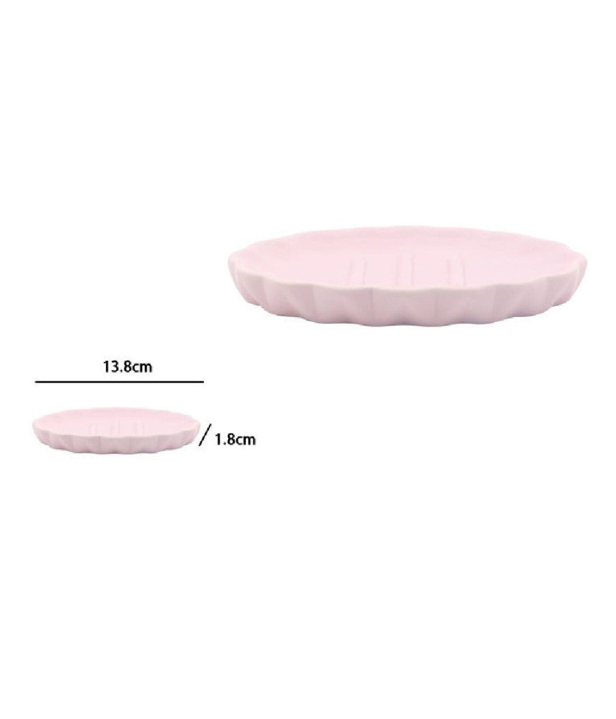 Piatto Piattino Porta Sapone Saponetta Accessori Arredo Bagno Rosa Decorata 79948         