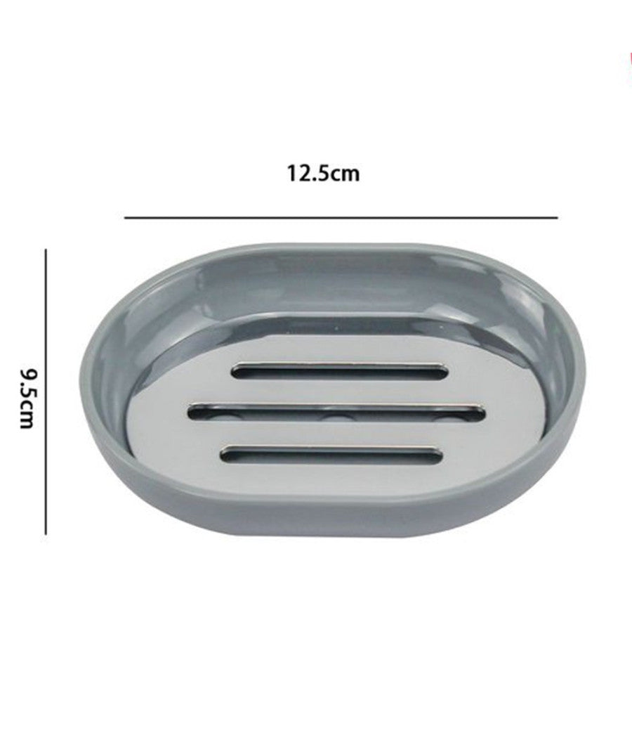 Piatto Piattino Portasapone Saponetta Grigio Chiaro Accessori Arredo Bagno 69472         