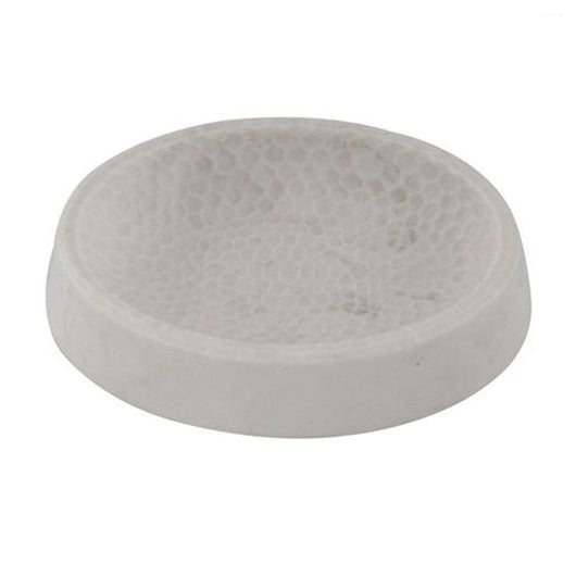 Trade Shop - Piatto Porta Sapone Piattino Saponetta Bianco Lavorato Accessorio Arredo Bagno 10437         