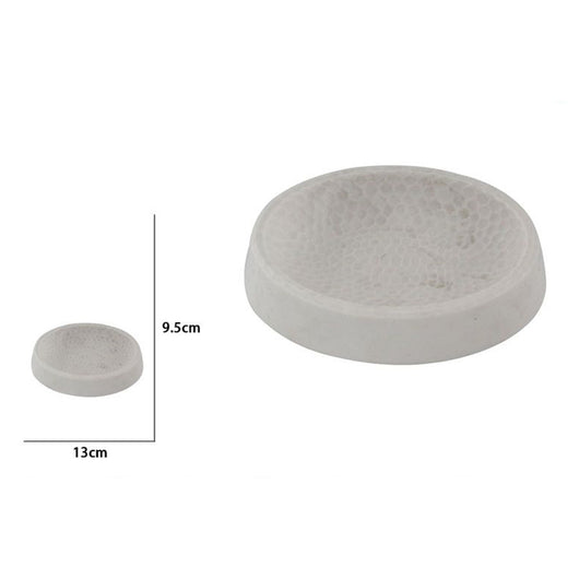 Trade Shop - Piatto Porta Sapone Piattino Saponetta Bianco Lavorato Accessorio Arredo Bagno 10437         