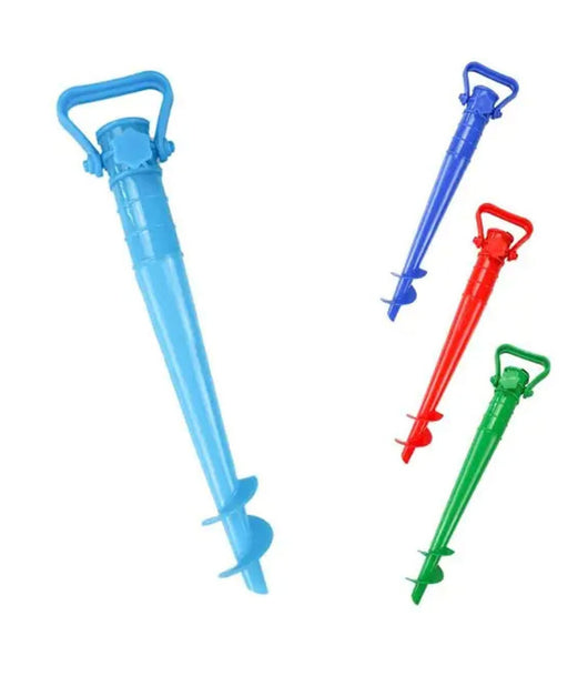 Picchetto Trivella Per Ombrellone Spiaggia Scava Sabbia Supporto Universale 42cm         