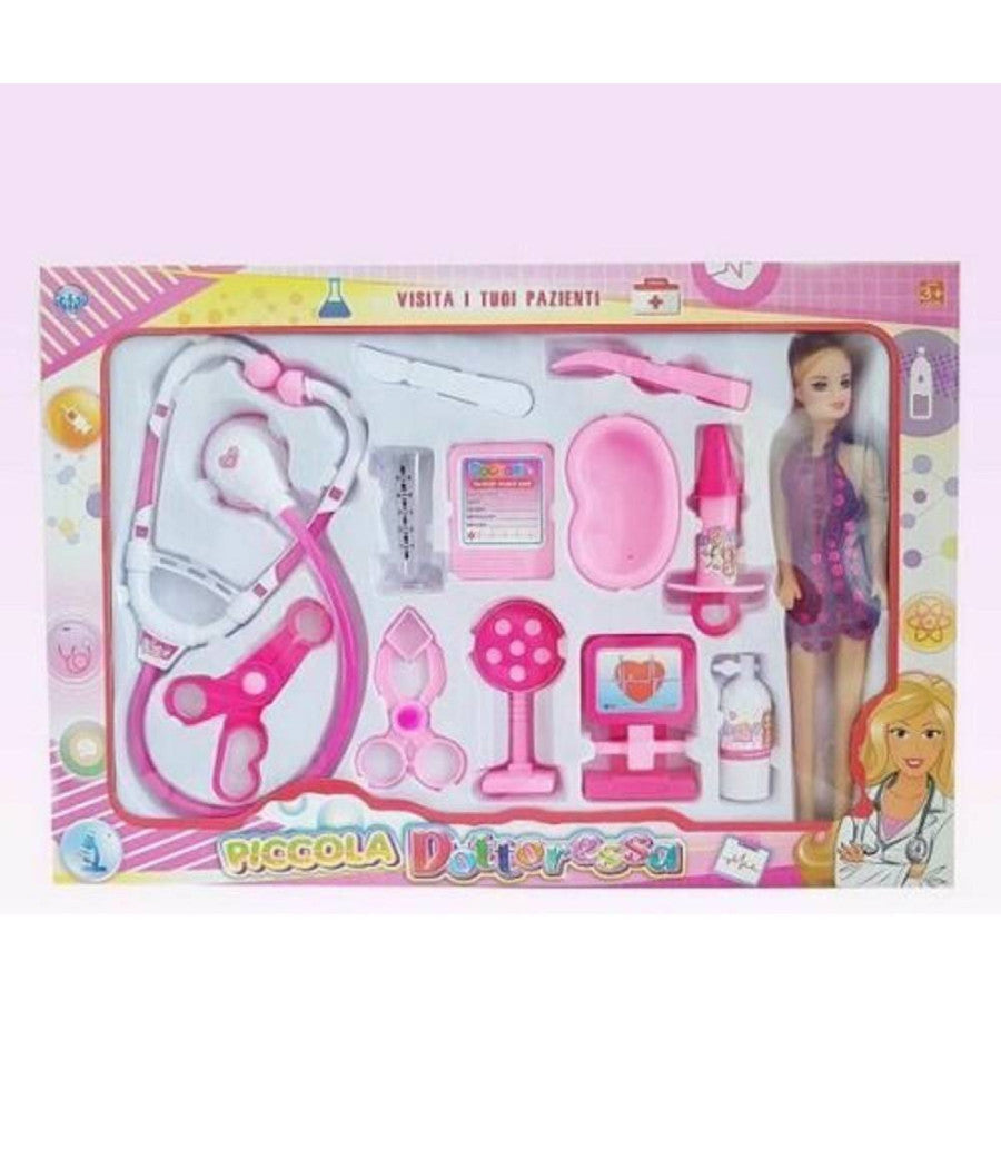 Piccola Dottoressa Bambolina Con Accessori Dottore Giocattolo Gioco Bambina         