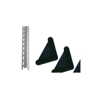 Piedini 35×35 mm per montanti scaffali regolabili in plastica nera