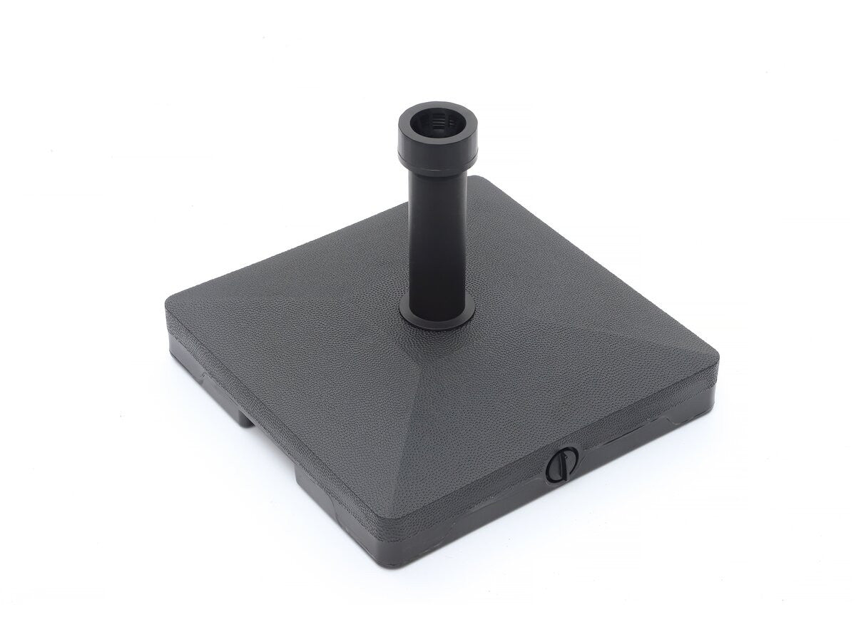 Supporto per ombrellone appesantito con rotelle - Nero