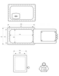 Cassaforte  portavalori Pierrefonds 13x22x12cm, installazione a muro o in un mobile, 2 chiavi - THIRARD