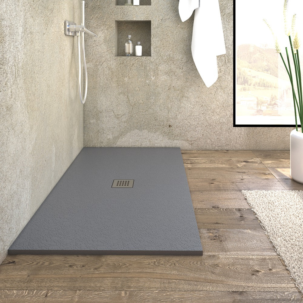 Piatto doccia 80x80 cm linea PIETRA antracite riducibile su misura BOSTON