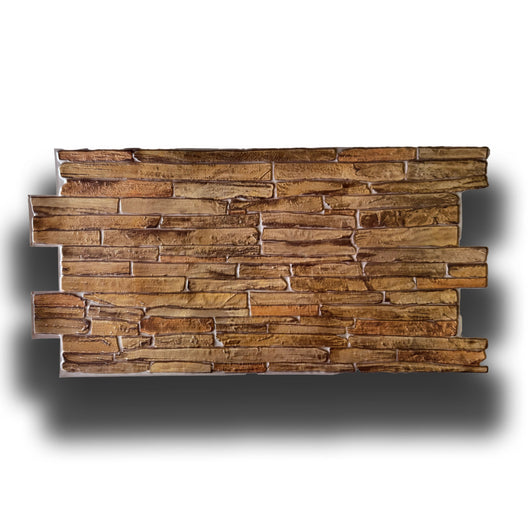pacchi da 10 o 20 Pannelli 3D Rivestimento a parete in PVC effetto PIETRA BROWN 96x48cm Realistici, isolanti - Pacco da 10 pannelli 96x48cm