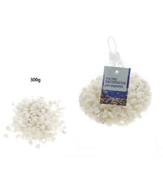 Pietre Decorative Per Acquario Bianche 300gr. Decorazione Piante Giardino 70249         